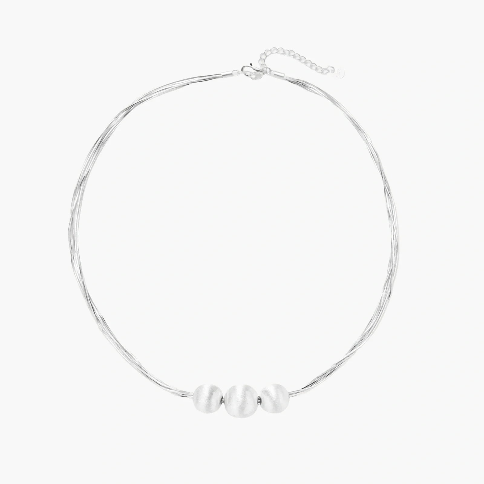 Colar de Camadas de Fios Prateados