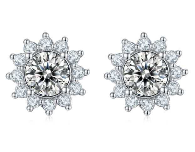 Conjunto de três peças em prata 925: colar, brinco e pulseira