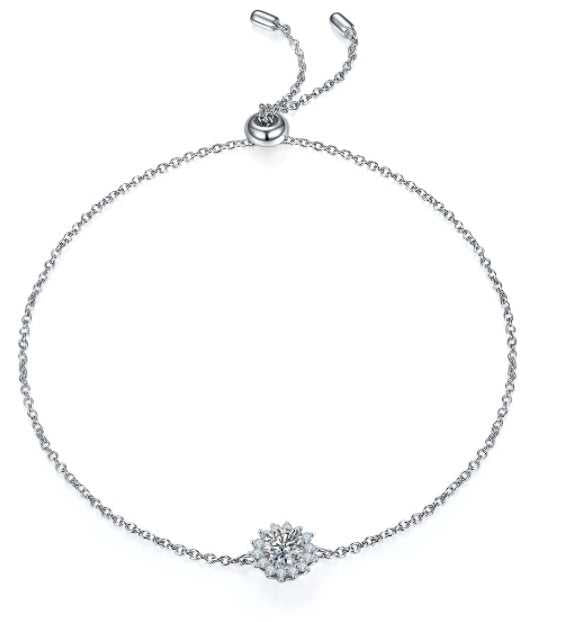 Conjunto de três peças em prata 925: colar, brinco e pulseira
