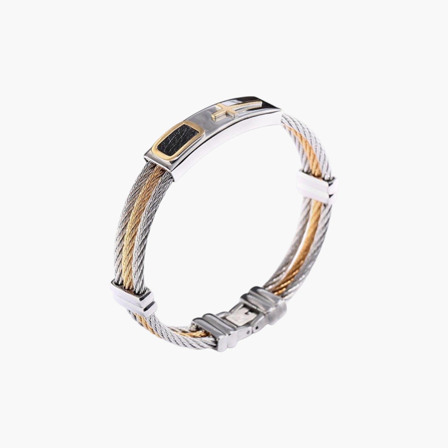 Pulseira Cruz em Aço Inoxidável