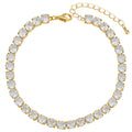 Pulseira "Zircônia", Aço banhado a ouro 18K