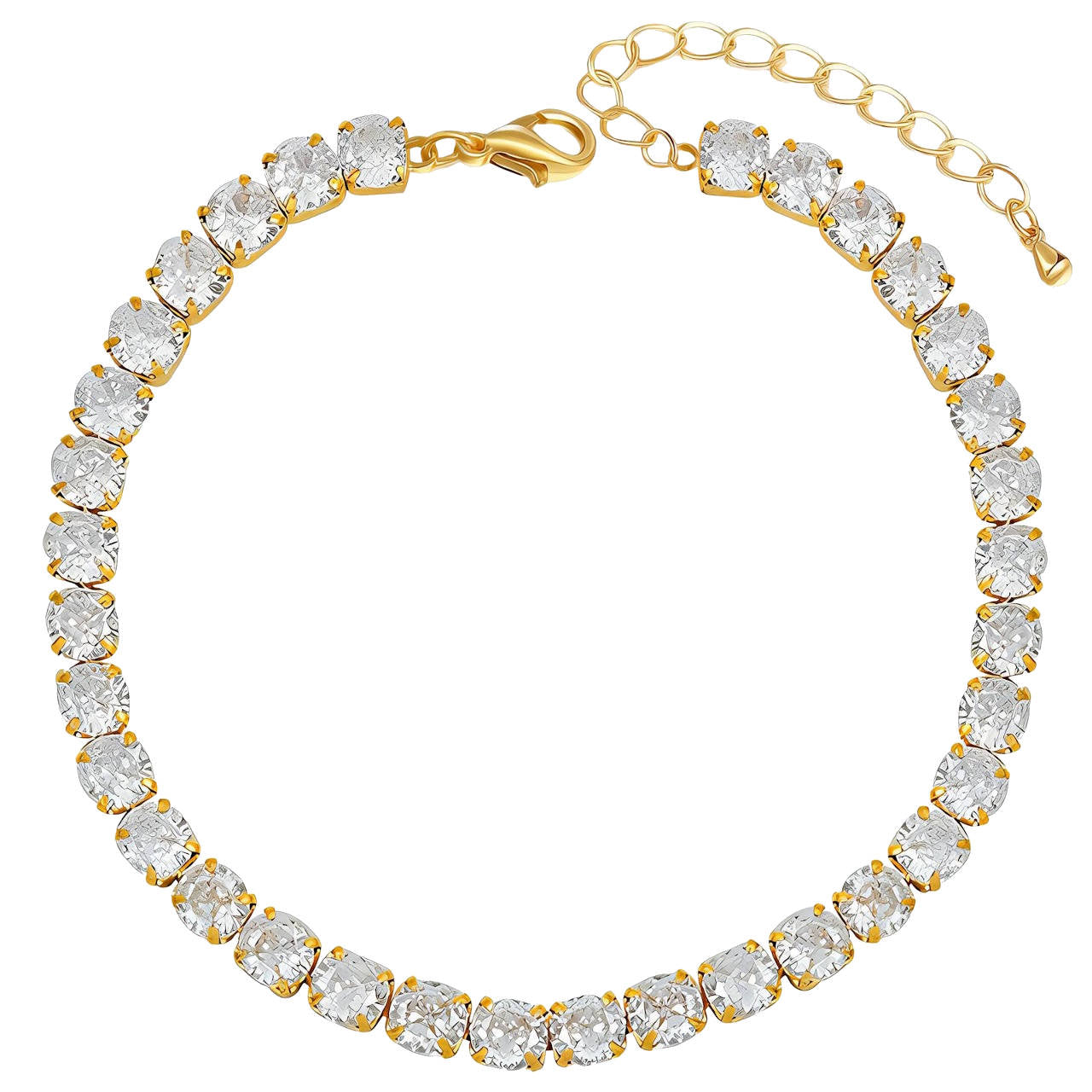 Pulseira "Zircônia", Aço banhado a ouro 18K