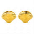 Brincos "Concha", Aço banhado a ouro 18K