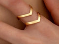 Anel aberto banhado a ouro 18k
