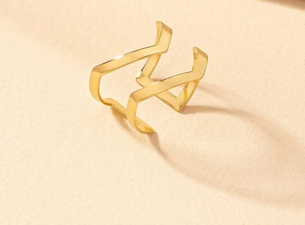 Anel aberto banhado a ouro 18k