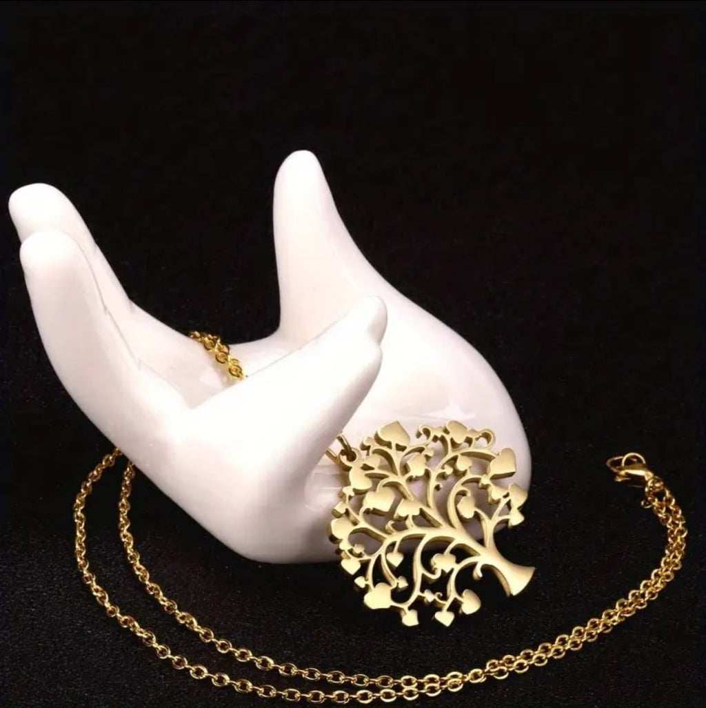 Colar árvore da vida G banhado a ouro 18k