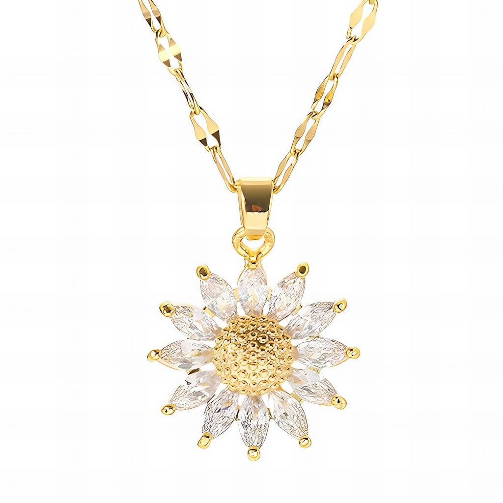 Colar "Flor", Aço banhado a ouro 18K