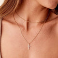 Colar "Cruz", Aço banhado a ouro 18K