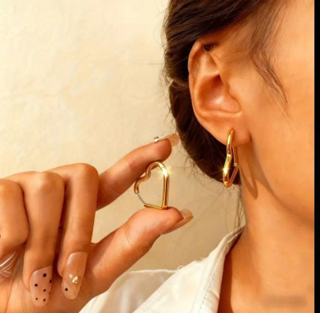 Argola coração banhado a ouro 18k