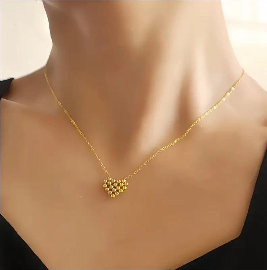 Colar coração banhado a ouro 18k