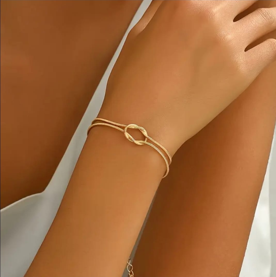Pulseira Nó banhada a ouro 22k