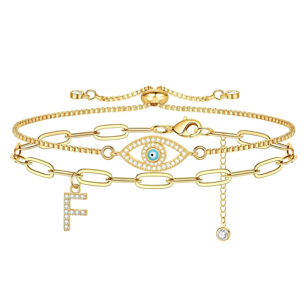 Pulseira "olho grego", Aço Banhado a Ouro 18K