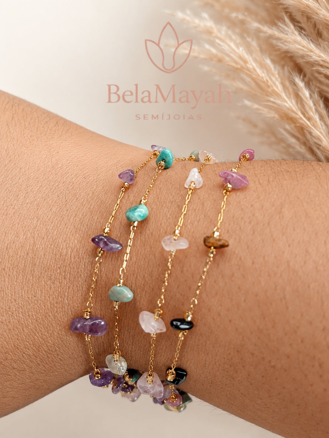 Pulseira Pedras semi-preciosas