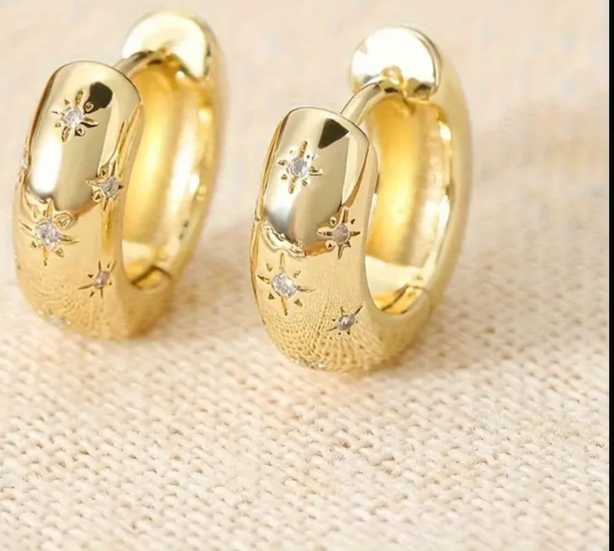 Argola aço inoxidavel banhada a ouro 18k