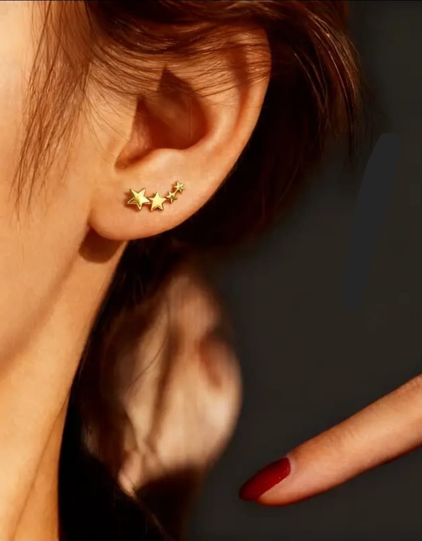 Brinco estrela banhado a ouro 18k