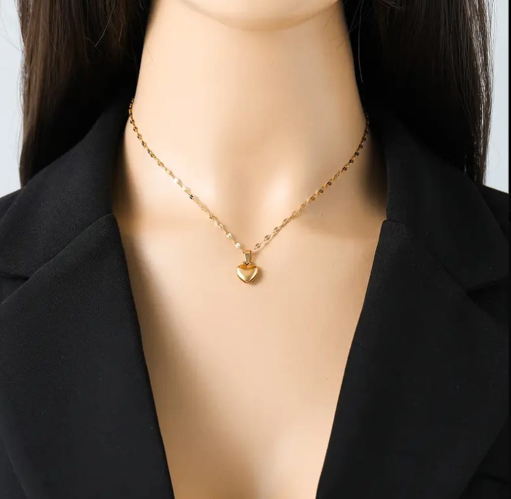 Colar Coração G banhado a ouro 18k