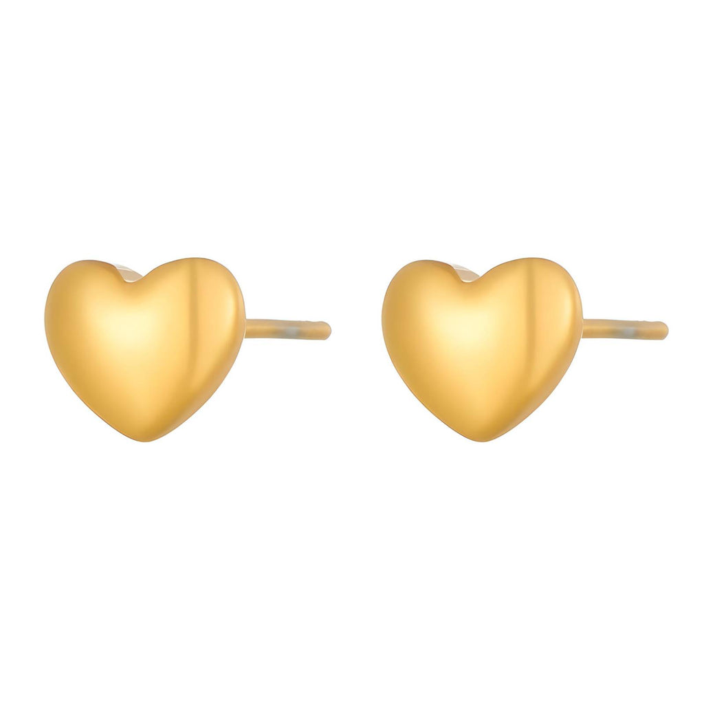 Brincos "Corações ", Aço banhado a ouro 18K