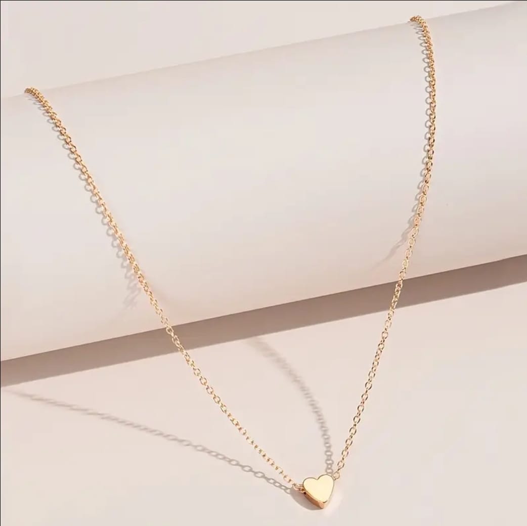 Colar coração P banhado a ouro 14k