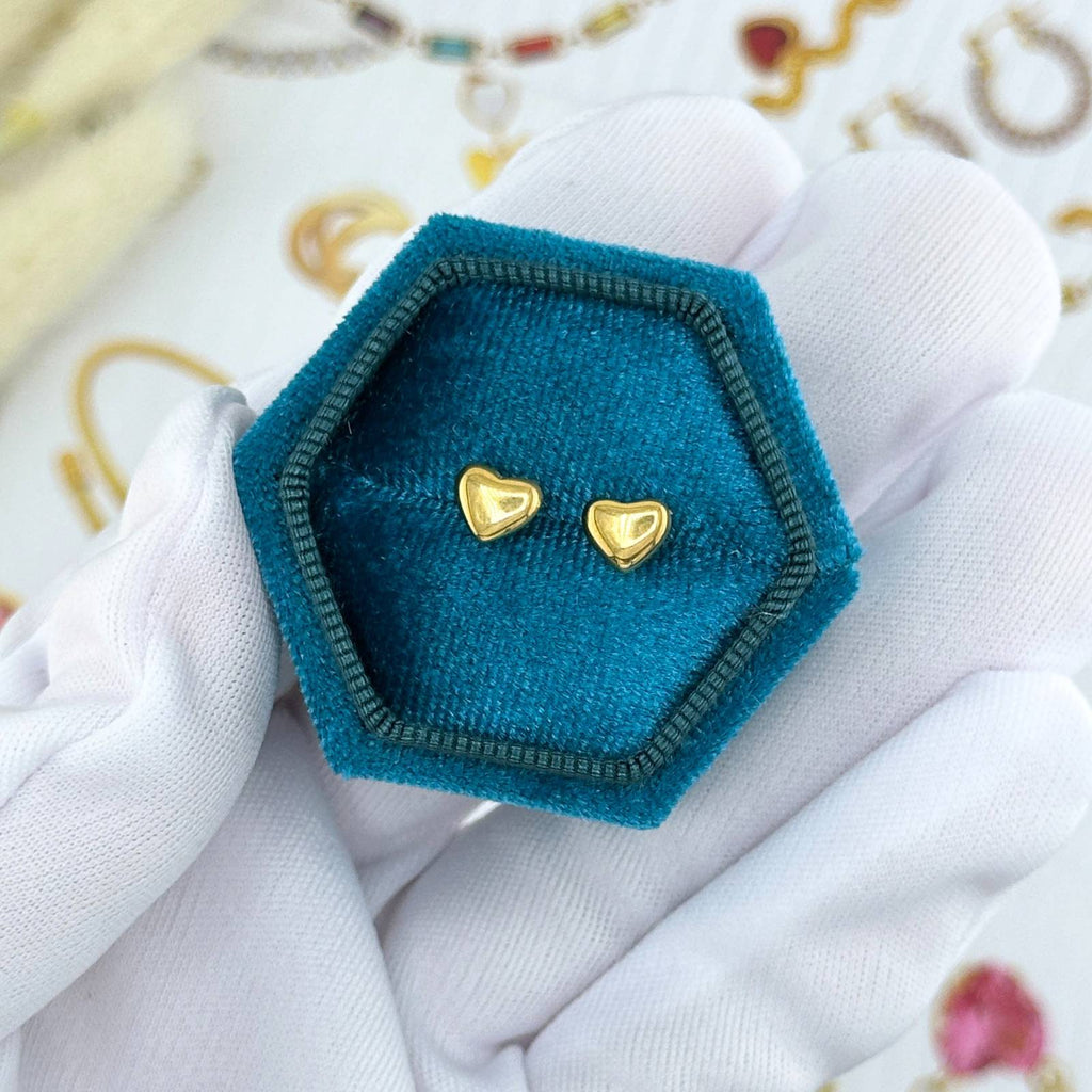 Brincos "Corações ", Aço banhado a ouro 18K