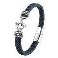 Pulseira Âncora de Couro e Aço Inoxidável