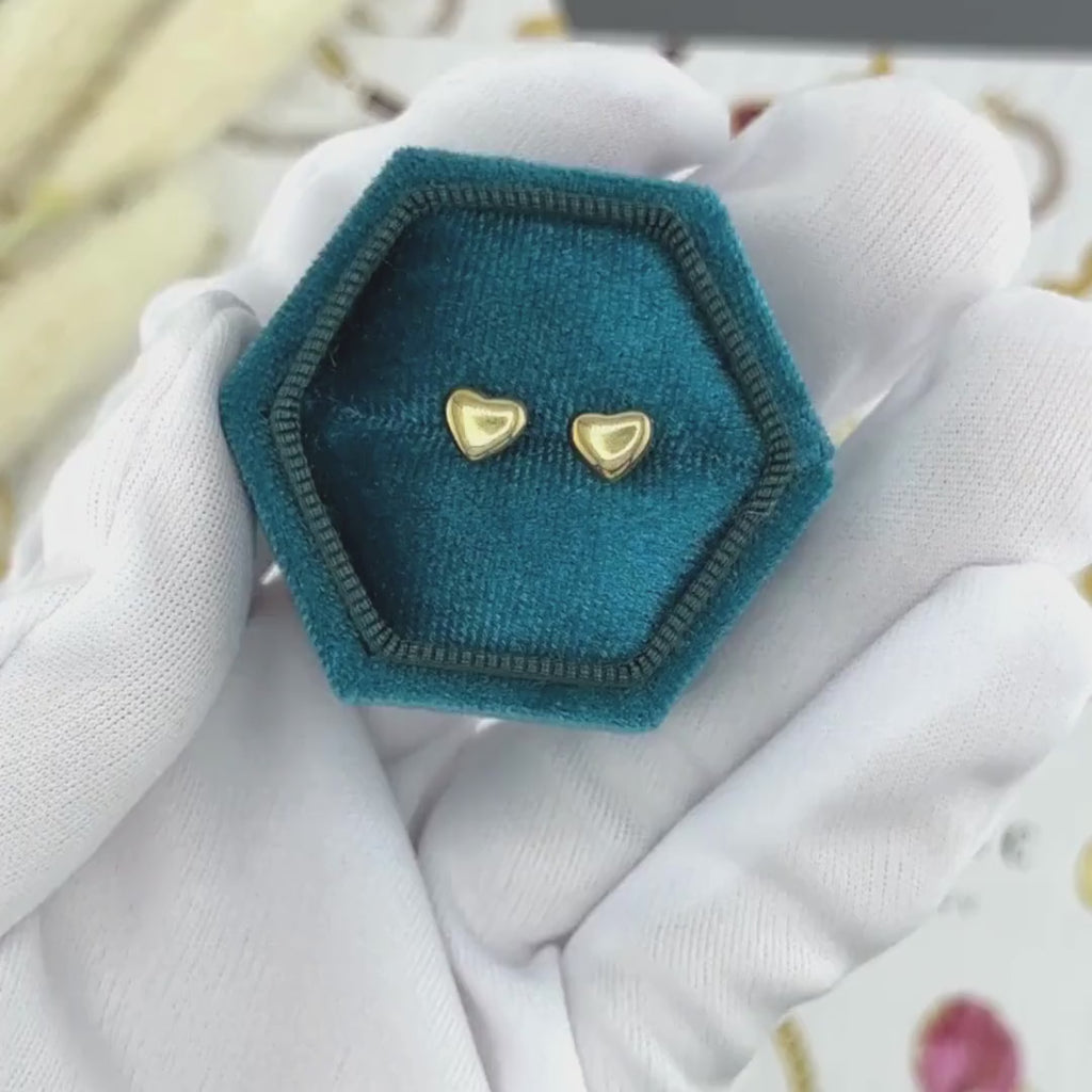 Brincos "Corações ", Aço banhado a ouro 18K