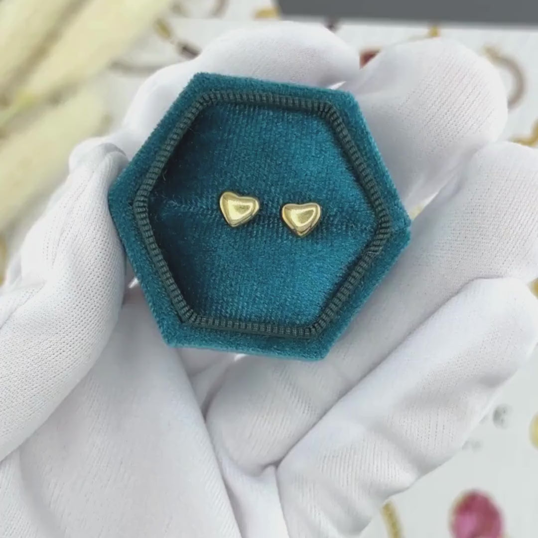 Brincos "Corações ", Aço banhado a ouro 18K