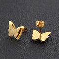 Brinco borboleta em aço inoxidável banhado a ouro 18K