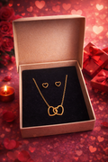 Conjunto aço inoxidável banhado a ouro 18K