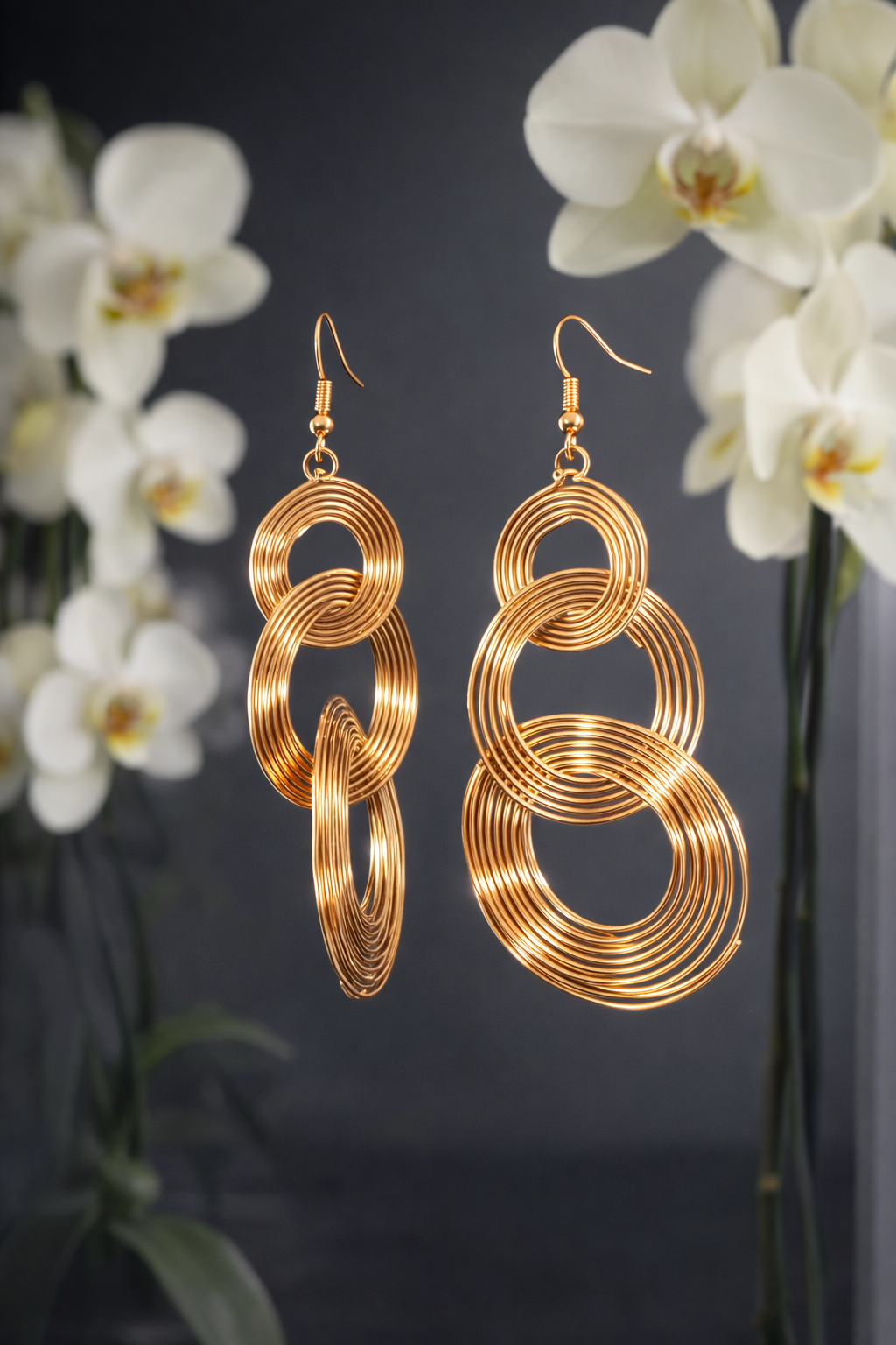 Brinco aço inoxidável banhado a ouro 18K