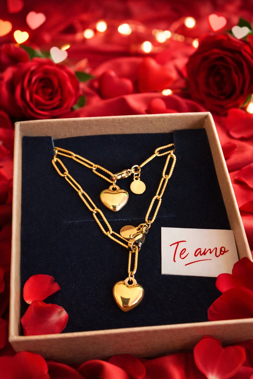 Conjunto aço inoxidável banhado a ouro 18K