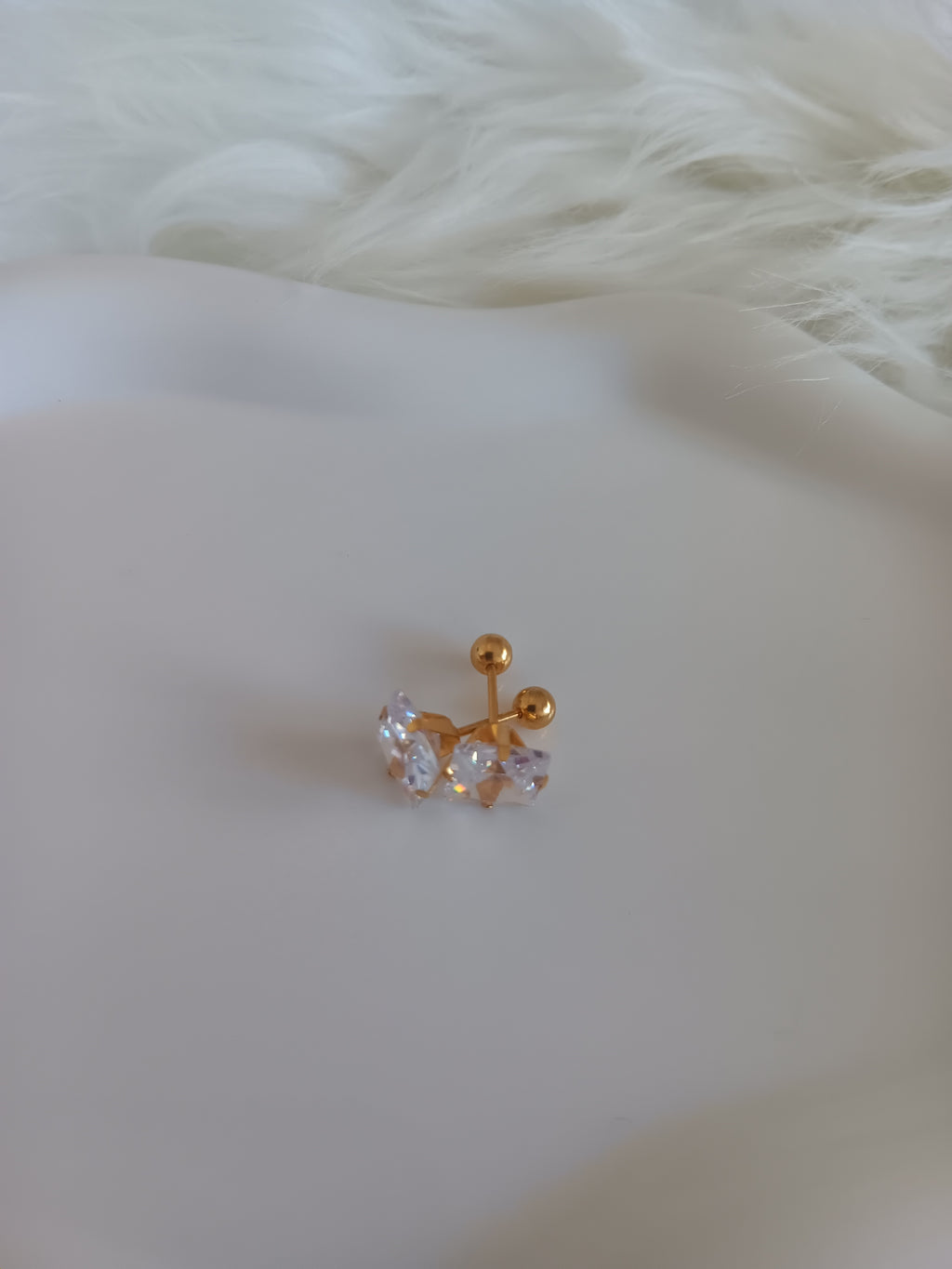 Ponto de luz GG em aço inoxidável banhado a ouro 18K