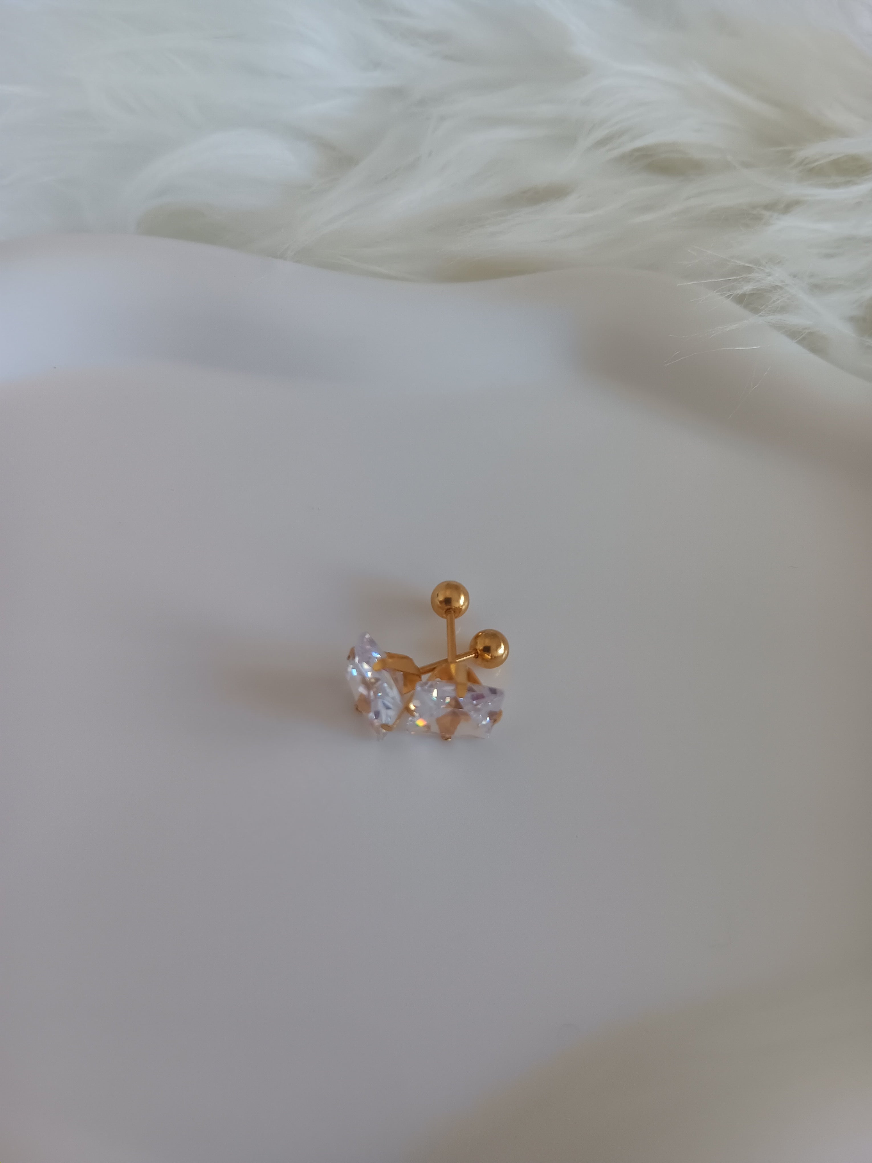 Ponto de luz GG em aço inoxidável banhado a ouro 18K