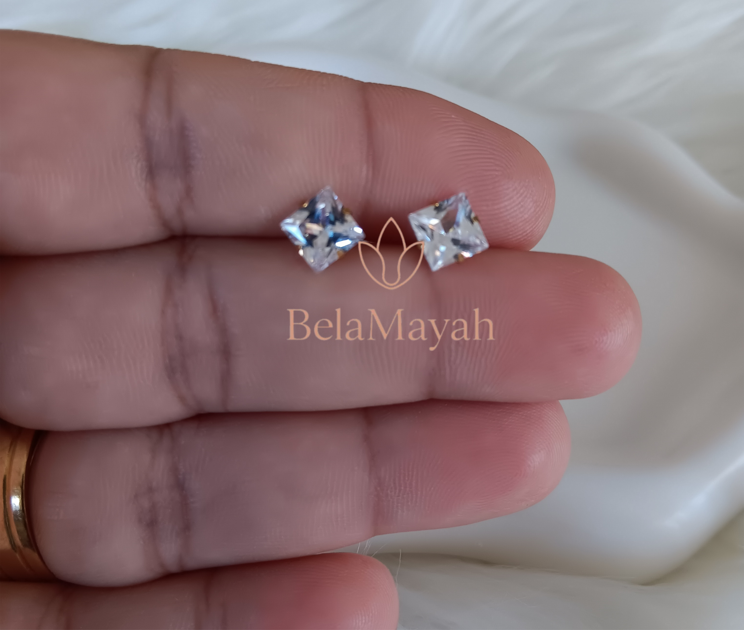 Ponto de luz G aço inoxidável banhado a ouro 18K