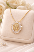 Colar Nossa Senhora em aço inoxidável banhado a ouro 18K