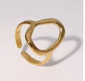 Anel aço inoxidável banhado a ouro 18K